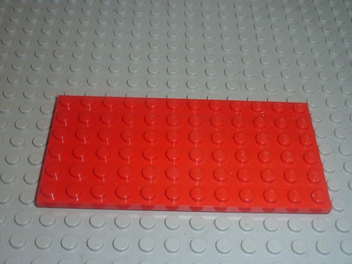 Lego plaque plate 6x12 red - lego,