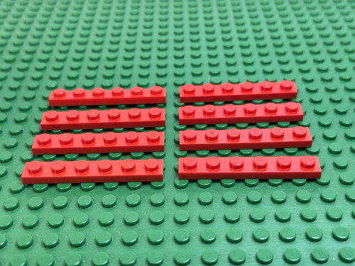 Lego red plate 1x6 - plate, anni
